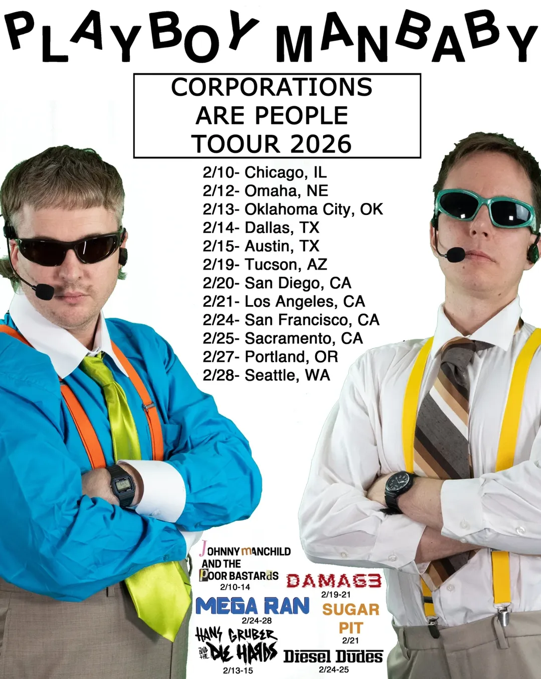 Playboy Manbaby CORPORATIONS ARE PEOPLE TOOUR Poster 2026